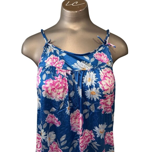 Vintage 1970s Babydoll Floral Nightie Top Dress- Large - Picture 4 of 4